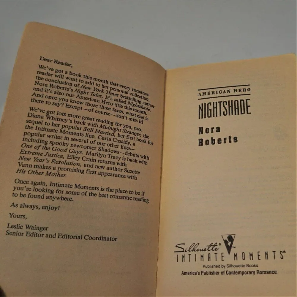 Nightshade by Nora Roberts 1993 American Hero Silhouette Intimate Moments #529